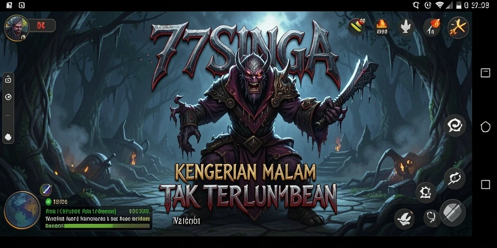 Tangkapan layar gameplay 77SINGA menunjukkan suasana horror yang mencekam.