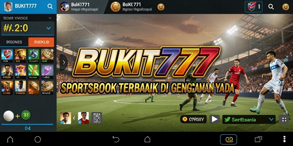Screenshot utama BUKIT777 menampilkan pengguna yang menikmati taruhan olahraga secara langsung.