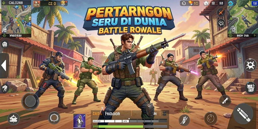 Tampilan gameplay seru di CALO288 dengan aksi Battle Royale.