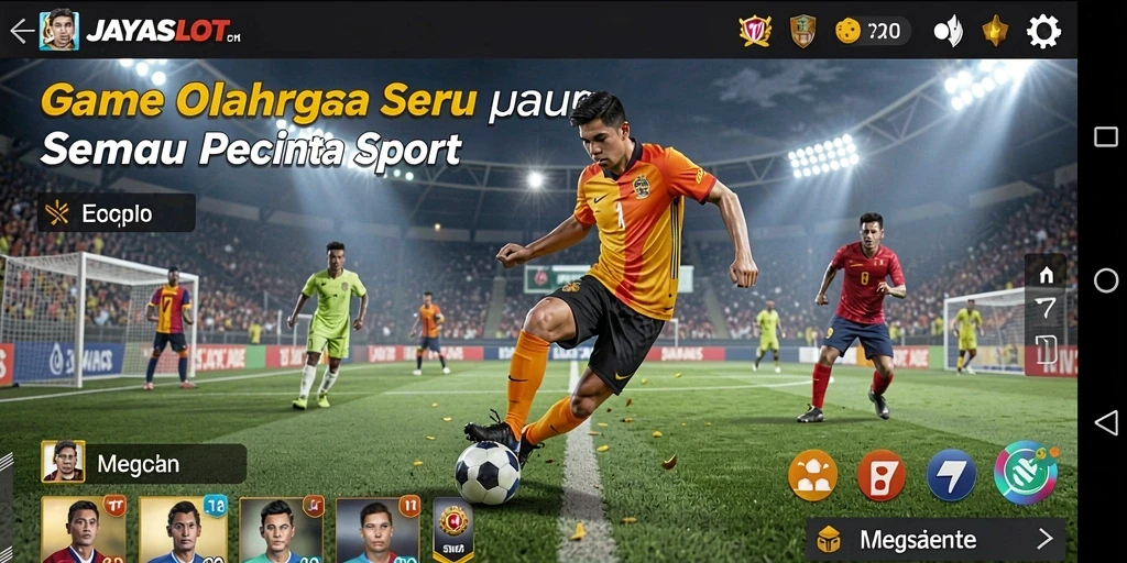 Tampilan utama gameplay JAYASLOT dengan aksi olahraga yang menegangkan.