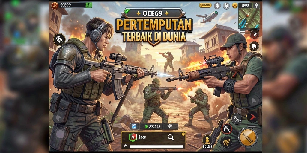 Screenshot gameplay OCE69 yang menampilkan aksi pertempuran seru.