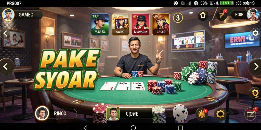 Tampilan gameplay seru di PRG007 dengan fitur interaktif poker.