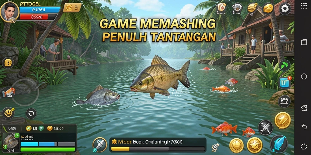Tampilan gameplay PTTOGEL dengan aktivitas memancing yang seru.